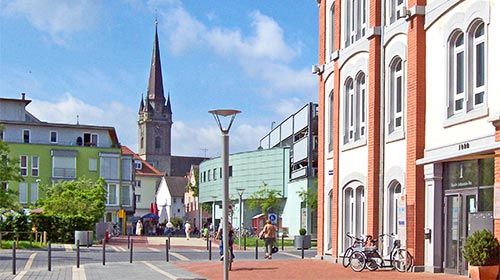 Radolfzell, Blick zur Altstadt mit dem Münster
